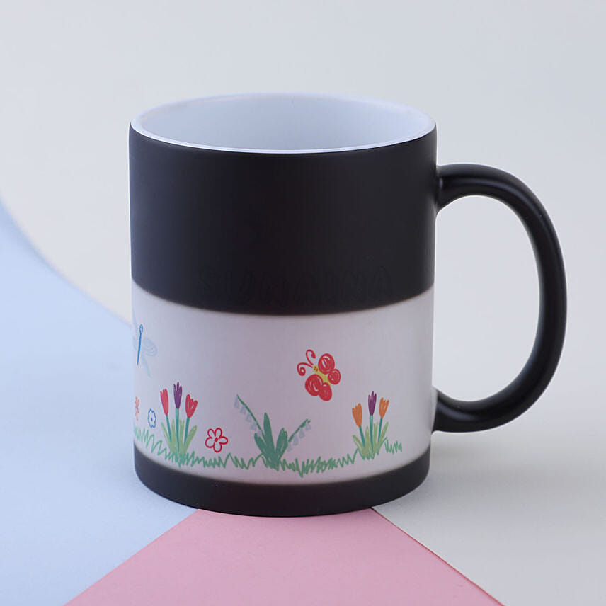 Personalised Floral Name Mugs: 