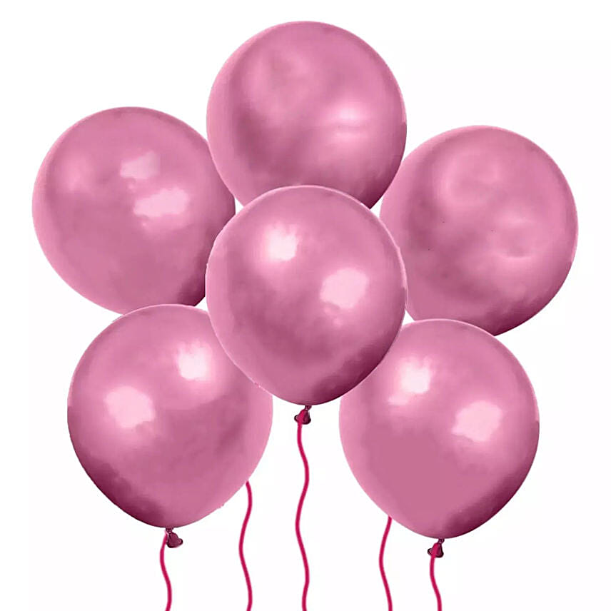 Pink Balloons Set of 6: 