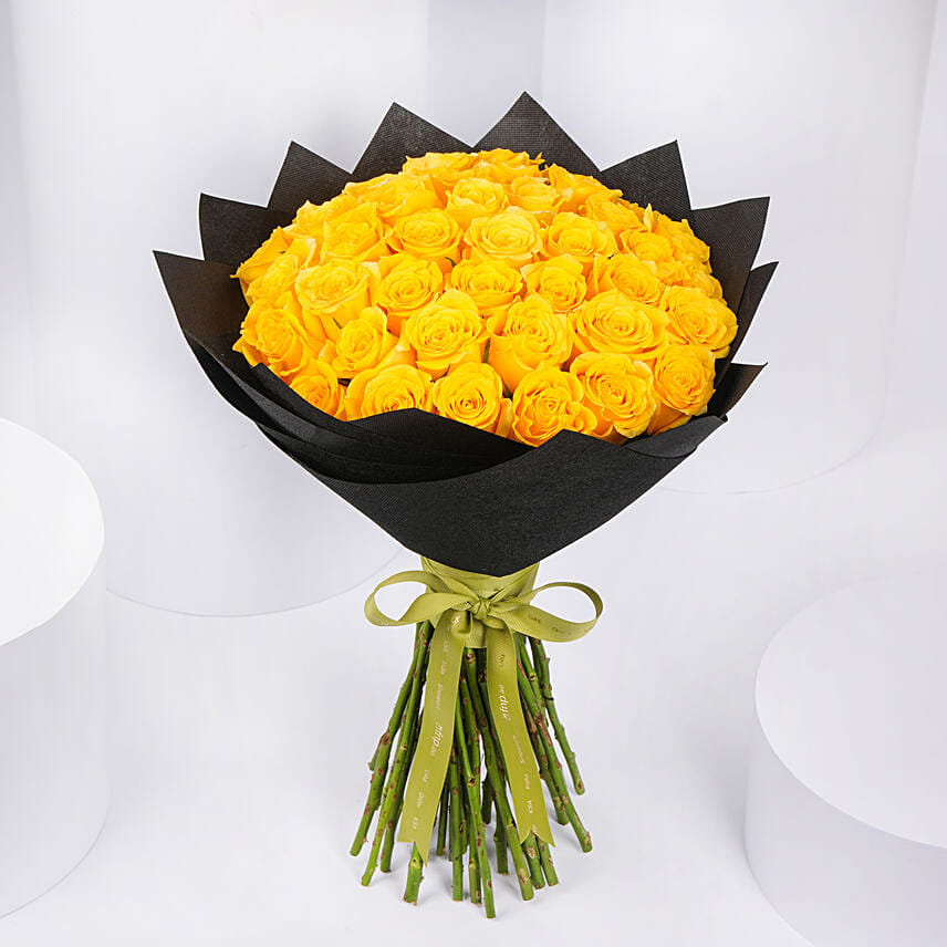 Yellow Radiance Bouquet: Flower Bouquet To Qatar