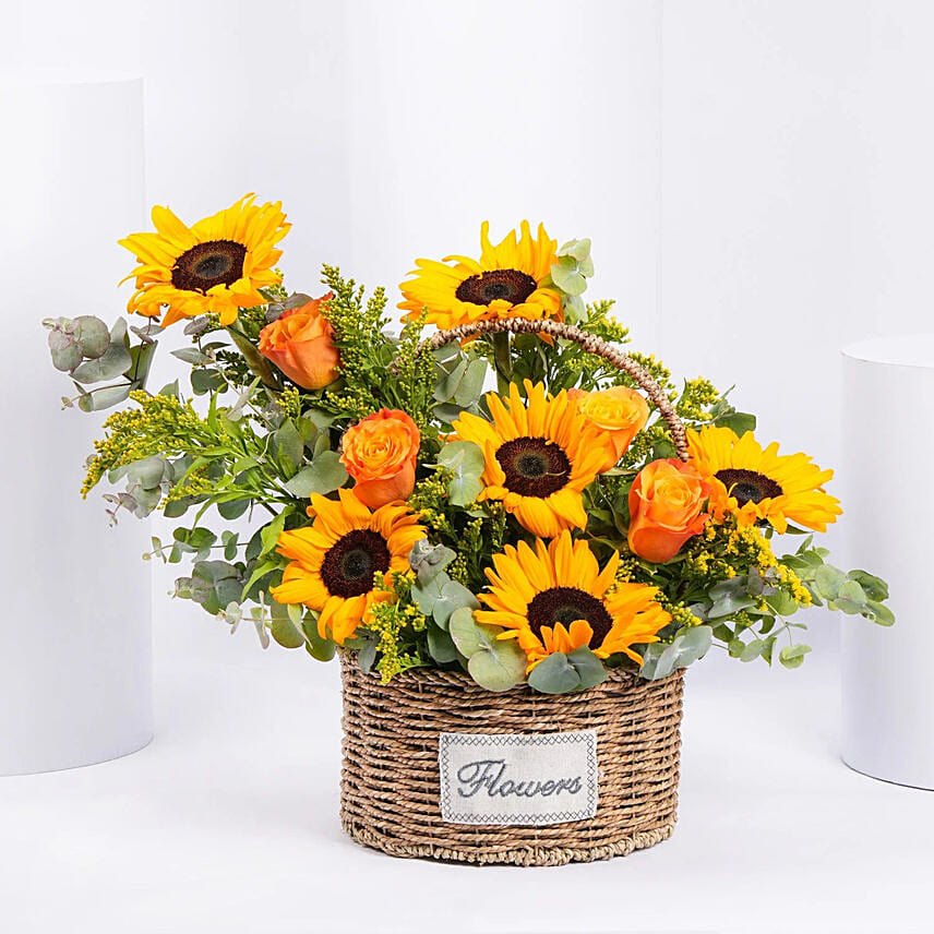 Sunflower Basket: Send Sunflower To Qatar