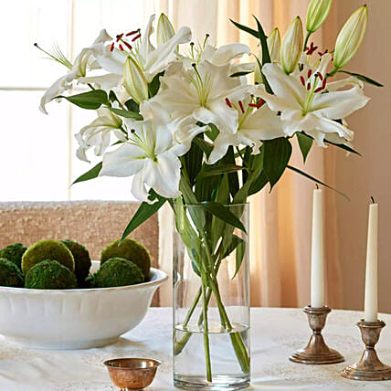Happiness With Lilies Arrangement Standard: Send Gifts for Him To Qatar