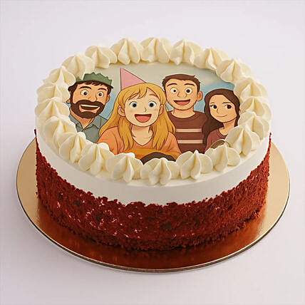 Personalise Your Ghibli Photo Birthday Cake Red Velvet: 