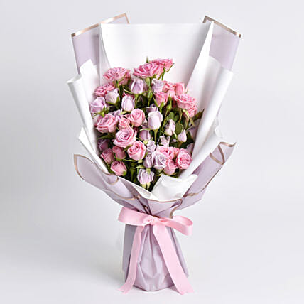Purple and Pink Spray Rose Bunch: 