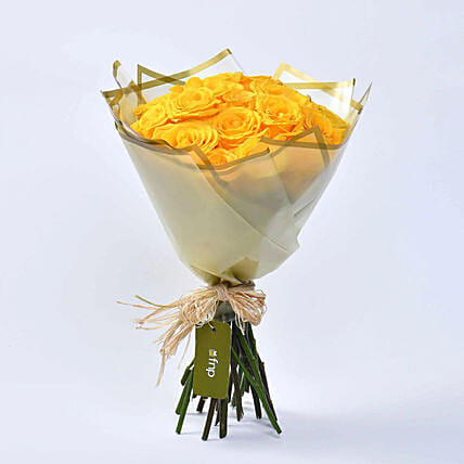 Sunshine 20 Yellow Roses Bouquet with Cake: 