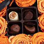12 Orange Forever Roses | Godiva Chocolate