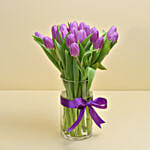 15 Purple Tulips Arrangement
