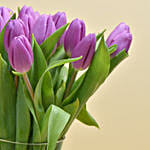 15 Purple Tulips Arrangement