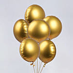 6 Golden Foil Balloons & Chocolate Cake