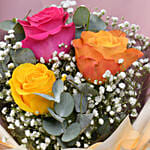 Attractive Bouquet Of Multicolored Roses