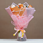 Beautiful Roses Bouquet with Fruit Cake