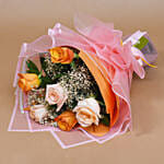 Beautiful Roses Bouquet with Fruit Cake