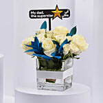 Beautiful White Roses Vase Arrangement | Father's Day
