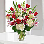 Blooming Flower Glass Vase