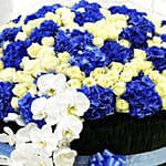 Blue & White Flowers Arrangement- Standard