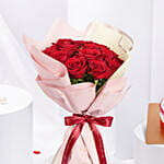 Blush Of Passion 18 Roses Bouquet | Red Velvet Mono Cake 250gm