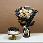 Dreamy Rose Ensemble with Cake Surprise