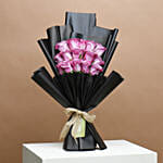 Elegant Plum Roses and Cake Delight