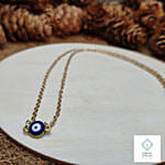 Evil Eye Silver Necklace Rose Gold Color