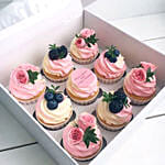 Flowers in Pink Cupcakes