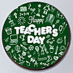 Happy Teachers Day Chocolate Round Cake