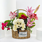 Harmony Basket | Carnation n Spray Roses