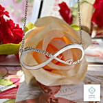 Infinity Name Silver Necklace Silver Color