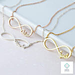 Infinity Name Silver Necklace Silver Color