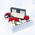 Luxury Musbah - White & Yellow - Medium Edition - Elegance Floral Box