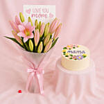 Moms Love Lilies And Cake Bundle