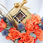 Orange Roses with Empire Chocolate Box