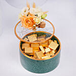 Otantik Home - Green Chocolate Bowl with Flowers