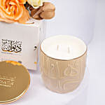 Otantik Home - Scented Candle with White and Oragne Roses