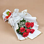 Passionate Love Roses and Cake Surprise