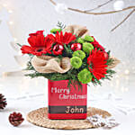 Personalised Santa's Wishes Floral Gift Vase