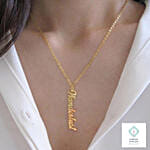 Personalized Name Silver Necklace Rose Gold Color