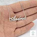 Personalized Name Silver Necklace Silver Color