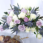 Petit Four Round Shape Box with Flowers