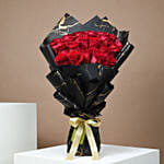 Pretty Red Roses Bouquet with Mono Cake