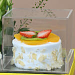 Pretty Rose Flower Bouquet with Fruit Mono Cake