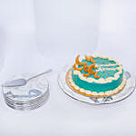 Ramadan Cake N Flowers with 9pcs of Cake Serving Set