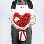 بوكيه القلب - باقة ورد جيبسو شكل قلب مع وردة الأوركيد الفاخرة