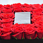 Red Roses and Perfume Box Arrangement