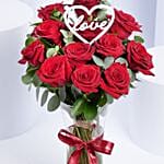 Red Roses Romantic Vase