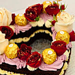 Rosy Heart Vanilla Cake