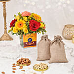 Sparks of Joy Deepavali Flower Arrangement and Nuts