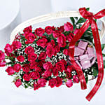 Spray Roses & Chocolates Basket Arrangement