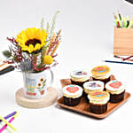 Thanks To Teacher Flower And Cupcake