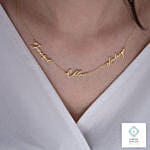 Three Name Silver Necklace Silver Color