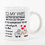 To My Wife Printed White Mug