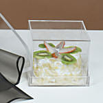 White Roses Bouquet with Fruit Cake